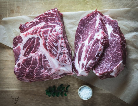 Σβέρκος χοιρινός άνευ οστού ράτσας Duroc, Boneless Duroc Neck | meatandfire.gr